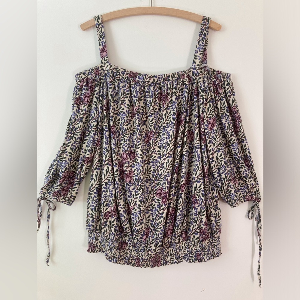COPY - Lucky Brand off shoulder floral top size 1X Made in India
